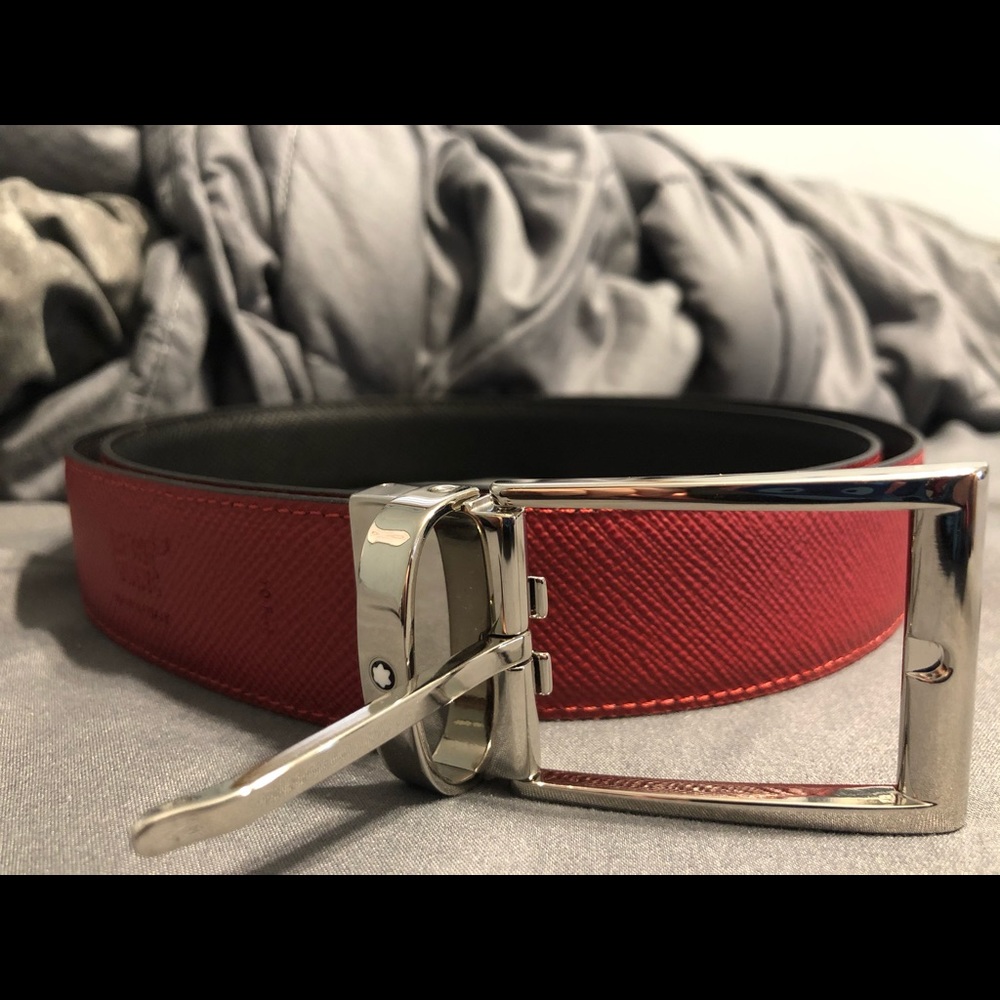 Montblanc reversible leather belt. Can cut to size